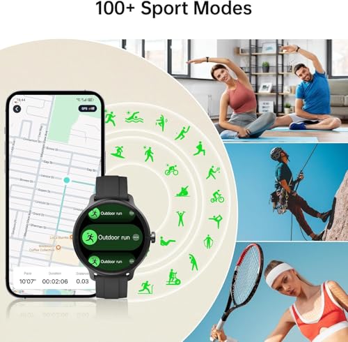 Smart Watch for Women Men(Answer/Make Calls), Fitness Tracker Built-in AI Voice, 1.27" HD Smartwatch with Heart Rate/Sleep/Step/SpO2 Monitor, 100+ Sports Modes, IP68 Waterproof Watch for Android iOS
