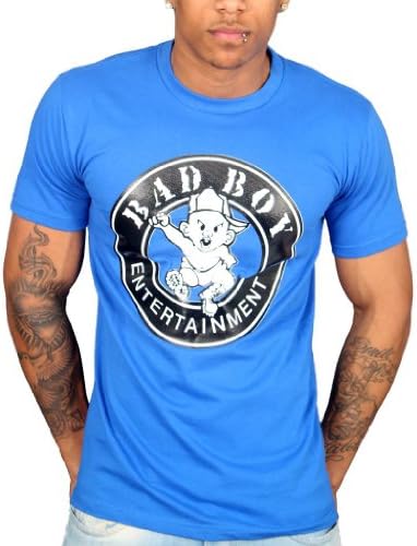 Tru Designz Men's Bad Boy Entertainment T-shirt Record Diddy Sean Combs B.I.G Biggie Clothing
