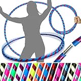 PRO Hula Hoops (Ultra-Grip/Glitter Deco) Weighted TRAVEL Hula Hoop (100cm/39') Hula Hoops For Exercise, Dance & Fitness! (640g) NO Instructions Needed - Same Day Dispatch.! (UV Blue / Purple Glitter)