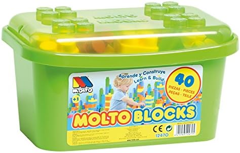 Moltó - Caja con Bloques - 40 Piezas: Amazon.es: Juguetes y juegos