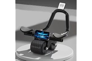 BERSAUJI 2025 New Ab Roller Wheel with Knee Mat &Timer, Automatic Rebound Abdominal Wheel, Ab Abdominal Exercise Roller with Elbow Support, Abs Workout Equipment Ab Exercise Roller for Women Men