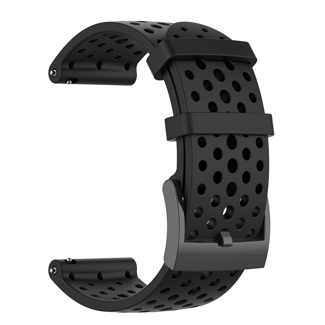 LOKEKE for Suunto Spartan Sport Replacement Wrist Band - 24mm Replacement Silicone Wrist Band Strap For Suunto Spartan Sport Wrist HR Baro/Suunto D5/ Suunto 9 Baro(Silicone Black)