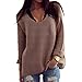 Lovezesent Women's Long Sleeve V-Neck Sweater Hollow Knit Casual Blouse Pullover