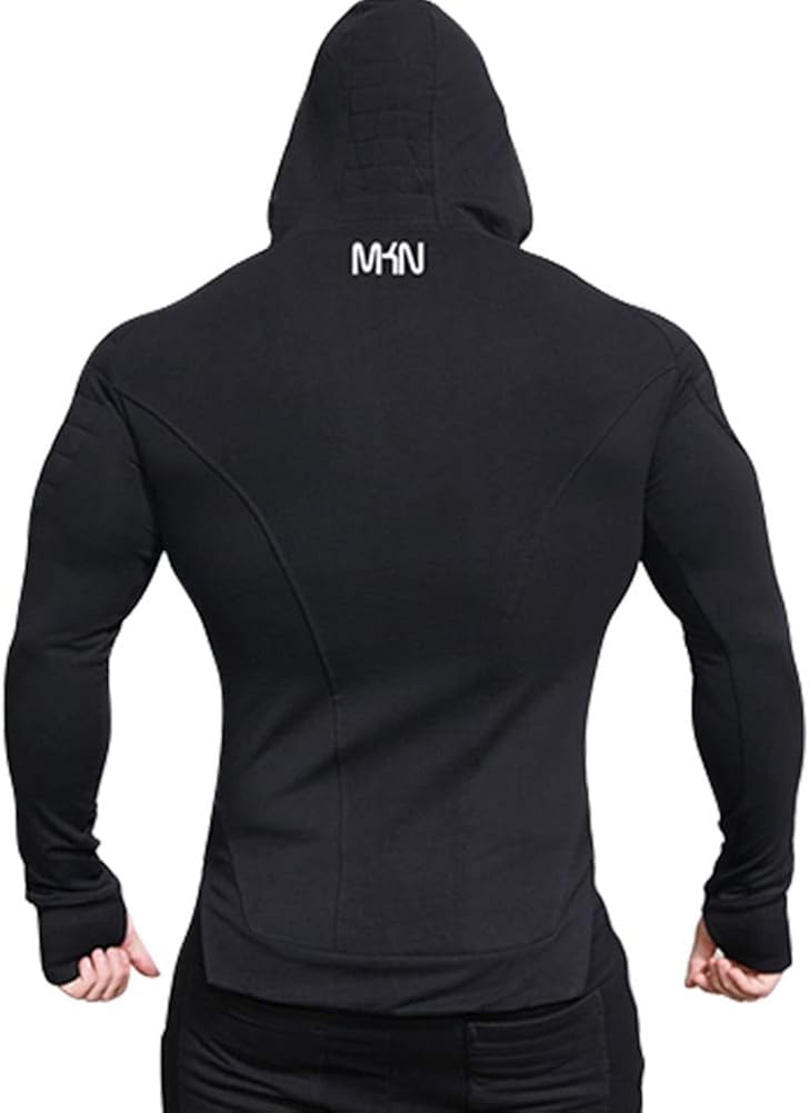 Mechaneer Mens Workout Hoodie Gym Long Sleeve Zipper Pockets