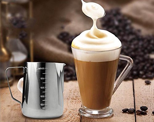 Autoark Durable 18/8 Gauge Stainless Steel Steaming Frothing Pitcher for Espresso Machines,Milk Frothers & Latte Art,20 Oz,AH-001