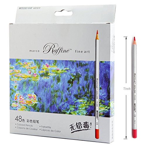 Lanxivi 48 Marco Colored Pencils with Pen Pouch Set / Color Professional Art Drawing Pencils for Artist Sketch Drawing Oil Base Drawing