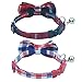 Cute Bowtie Cat Collar Breakaway with Bell 2 Pack Plaid Collar Set for Kitty Puppy Adjustable 7.8-10.2
