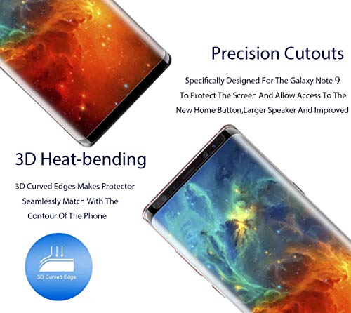 image for my-handy-design [2 Pack] Galaxy Note 9 Screen Protector, 3D Curve Edge