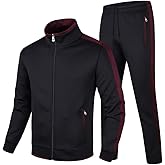 Guanzizai Men's Casual Tracksuit Long Sleeve Sweatsuit Athletic Set Full Zip Running Jogging Sports Jacket and Pants
