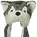 Husky Plush Animal Hat / Scarf / Mittens - Grey Husky