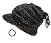 D&Y Women's Beanie Tail Cable Knit Visor Ponytail Beanie Hat with Hair Tie.