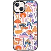 CASETiFY Compact Case for iPhone 14 [Lightweight / 4 ft. 2X Military Grade Drop Protection/Slim] - Magic Mushrooms - Clear Black