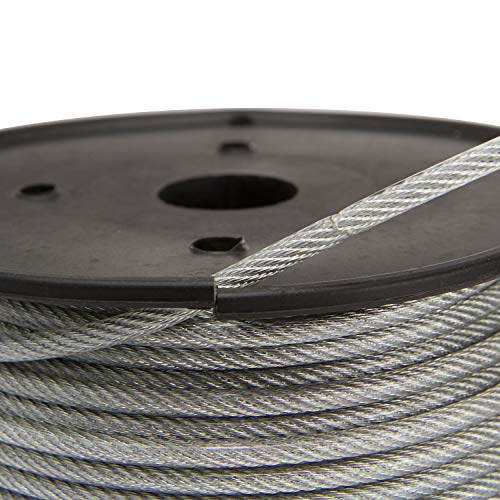 Houseables Vinyl Coated Wire Rope, Aircraft Cable, Stainless Steel, 250