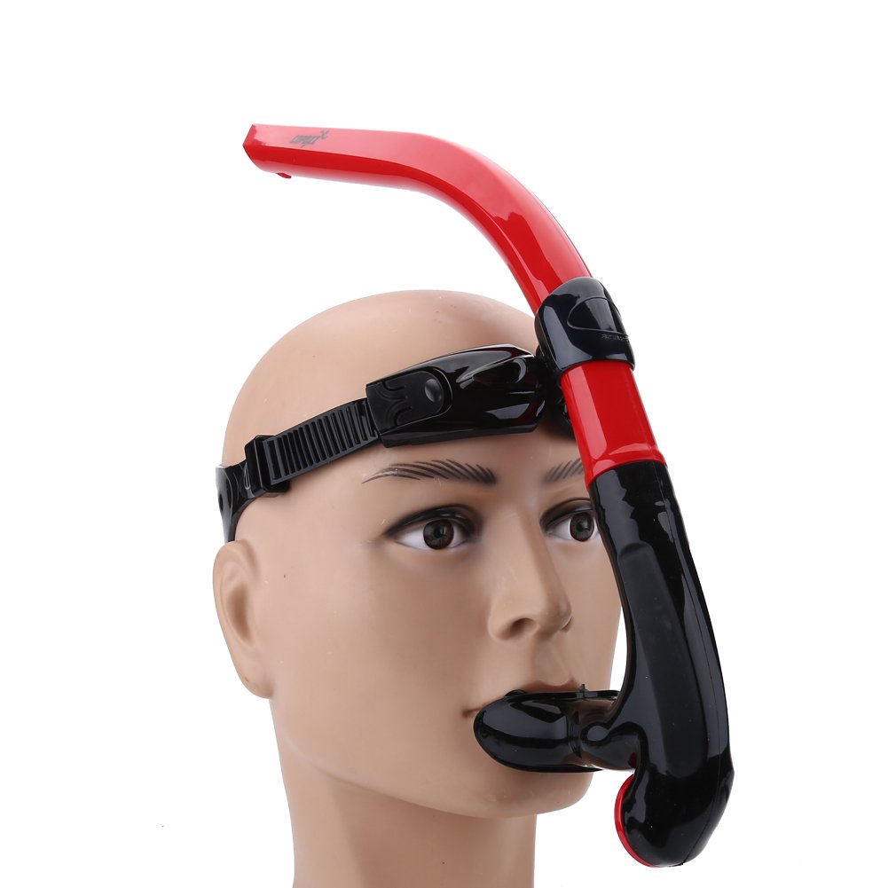 Swimming Snorkel, Training Snorkel Front Swimming Breathing Tube Equipments for Swimming Diving Mouthpiece One-Way Purge Valve for Pool Open Water(Red)
