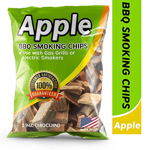 Smoking Wood Chips Apple Flavored, 2Lbs Wood Chips for Smokers & Grills, Bake, Roast, Braise and BBQ | USA Made