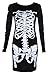 NOROZE Womens Skeleton Bones Halloween Dress Bodycon Party Fancy Dress US M-L