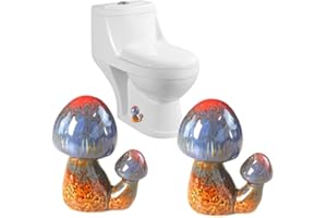 AKV Mushroom Toilet Bolt Caps Porcelain Toilet Bolt Covers Decorative,Fun Toilet Screw Cover Caps,2Pcs Ceramic Mushroom Toilet Screw Caps,Toilet Bowl Bolt Covers for Bathroom Decor,Easy to install (C)