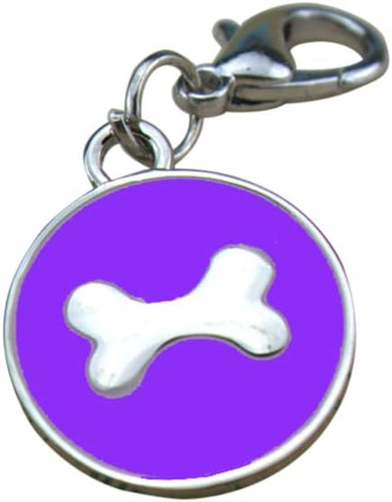YSoutstripdu Fashion Pet Cat Dog Puppy Jewelry Gift Bone Shape ID Tag Collar Pendant Decoration - Purple/Rose Red/Blue/Black/Green/Red