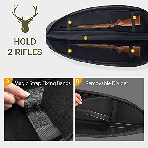 HUNTSEN Rifle Bag Soft 44inch Double Rifle Gun Bag Outdoor Tactical