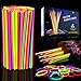 Myamy Glow Sticks in Bulk 300 Count for Party and Halloween Favors - 8'' Glow in The Dark Lights Toys Great to Make Tons of Glow Necklaces and Glow Bracelets (3 Tubes of 100)