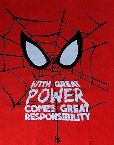 SPIDER-MAN (SPIDERMAN) 100% COTTON FABRIC - Marvel Comics - With Great Power Comes Great Responsibilty