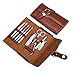 Keiby Citom Manicure Set of 10pcs With Leather Case - Professional Stainless Steel Nail Clipper Set for Travel (Brown)