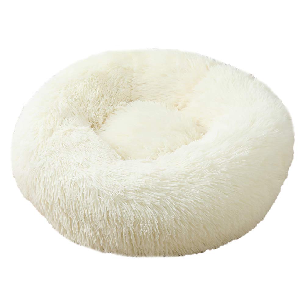 Dog bed plush medium donut cat bed pet cushions cat marshmallow bed fluffy dog beds mattress washable White