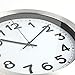 HIPPIH Large Silent Wall Clock 12 Inch Non-Ticking Indoor Decorative Silver Aluminium Clocks for Office/Kitchen / Bedroom/Living Room/School