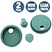 Wide-Mouth Mason Jar Silicone Lids and Corks (2 Lids & 2 Corks) | Leak-Proof, Reversible Lid + Silicone Cork Bottle Stopper | Wide Spout for Smoothies and Protein Shakes (Green)