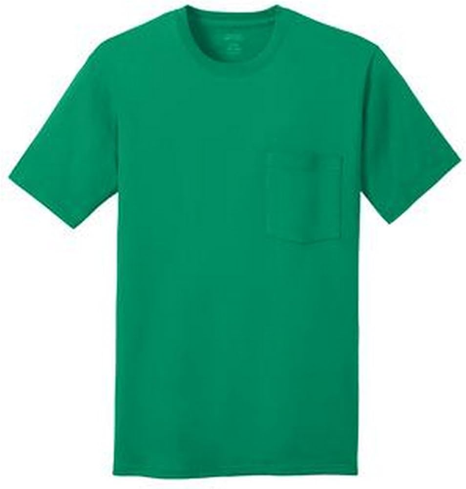 Port & Company 100% Cotton Pocket T-Shirt - Kelly Green - Medium at Amazon Menâs Clothing store