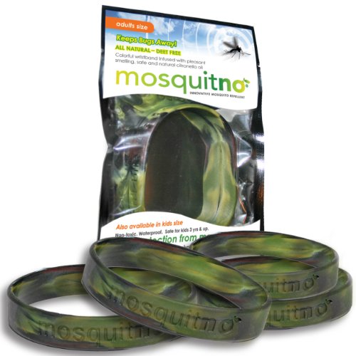 Mosquitno 5-Pack Natural Mosquito Repellent Wristbands, Adult, Camouflage