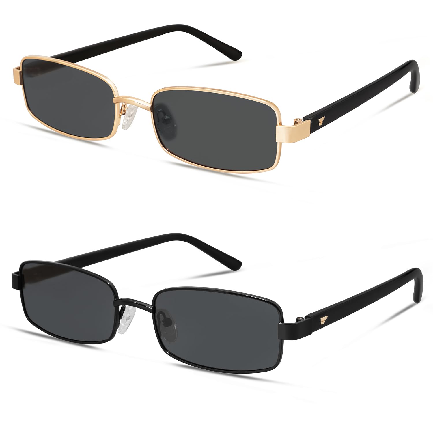 Photo 1 of VANLINKER Retro Rectangle Polarized Sunglasses for Women Men Small 90s Vintage Trendy Slim Narrow Rectangular Frame Metal Sun Glass VL9684