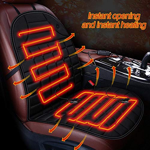 Womdee Heated Car Seat Cushion, DC 12V Heated Car Seat Cover with Intelligent Temperature Controller & Timer Setting - Nonslip Car Seat Warmer â€" Universal Fit for Auto Supplies Home Office Chair - Thumbnail 2