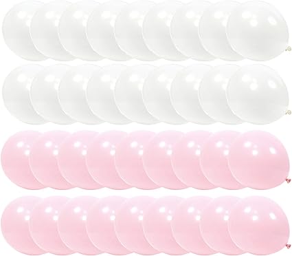 Partywoo Pink And White Balloons 100 Pcs 12 Inch Pale Pink