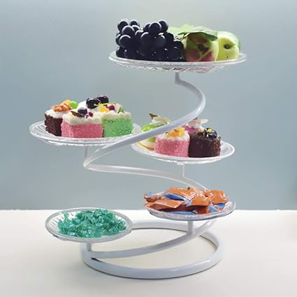 Amazon ケーキ スナック フルーツディッシュ ケーキ スタンド デザート 手作り 金属 バスケットを提供するホテルホーム誕生日パーティーのためのプレート ホワイト 26x34cm 10x13inch Shmxq ケーキスタンド 通販