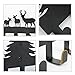 DIRUISHEN Over Door Hook Rack,Vintage Metal Deer Wall Hooks,Decorative Organizer Hooks for Clothes, Coat, Hat, Belt, Towels,Stylish Over Door Hanger for Home or Office Use (8 Hook,Black)