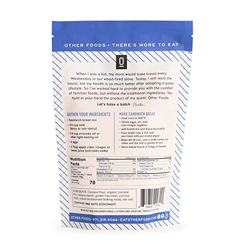 GlutenFree Sandwich Bread Mix Easy Bake, GrainFree, DairyFree