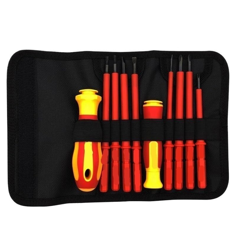 BADALO Insulated Magnetic screwdriver set Phillips Torx Screw Driver Bits home repair electrician screwdriver set Hand Tools (Color : 10 in 1)