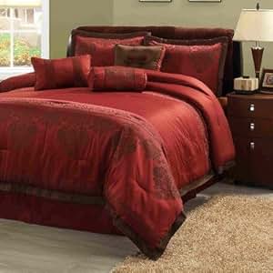 Amazon.com: Fontaine Comforter Set Size: King, Color: Red ...