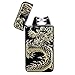 Pard Relief Dragon Windproof Cross Arc Lighter, USB Rechargeable Flameless Electronic Pulse Arc Cigarette Lighter, Black