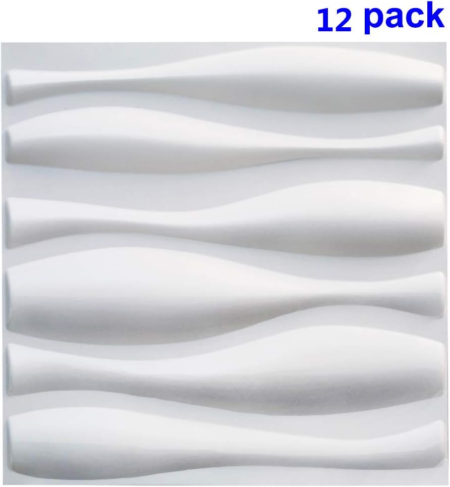 TroyStudio Acoustic Sound Diffuser Panel - 19.7'' X 19.7'' X 1'', PACK of 12 (Waves)
