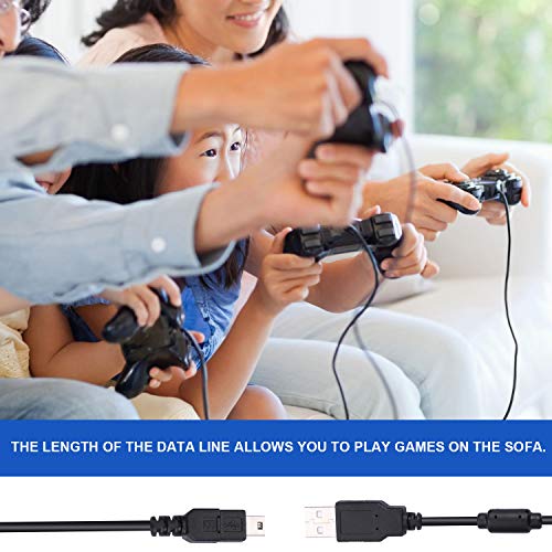 image for KABUDA PS3 Controller Charging Cable Set, 2 Pcs PS3 Wireless Controlle