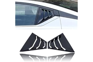 Boltry ABS Rear Side Window Louvers Air Vent Scoop Shades Cover Blinds Trim for Nissan Altima 2019 2020 2021 (Bright Black)