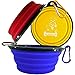 Mr. Peanut's Collapsible Dog Bowls, Set of 3 with Matching Carabiner Clips, Food Grade Silicone Portable Pet Bowls, Perfect Foldable Travel Bowls for Journeys, Hiking, Kennels & Camping