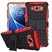 K-Xiang (2016 Version, (Armor Series) Heavy Duty Protection Hybrid Shockproof Dual Layer Protective Case Cover with Stand for Samsung Galaxy J7, Red