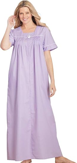 Amerimark Women S Short Sleeve Long Robe Lightweight Full Zip