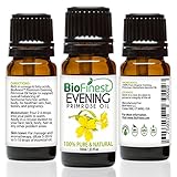 BioFinest Evening Primrose Organic Oil - 100% Pure Cold-Pressed - Premium Quality - Best Moisturizer - Rich in Omega-3 - Nourish Skin/Hair/Skin - Ease PMS Pain - FREE E-Book (10ml)