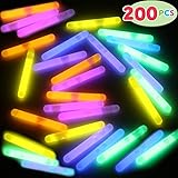 JOYIN 200 Pcs Mini Glow Sticks Bulk with 8 Colors for Glow Easter Egg, Kids Glow-in-The-Dark, Easter Basket Stuffers Gift, Easter Party Favors, Christmas Halloween Party Supplies, Football Party Suppl