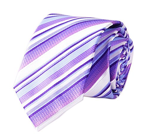 Men Boys Purple White Blue Slim Tie Striped Office Matching Neckties Gift Giving
