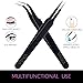 Anti Static Black Stainless Steel Tweezers - Set of 2 - For Eyelash Extensions and Ingrown Hair Removal